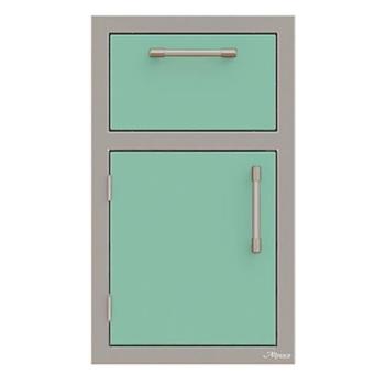 Alfresco Grills 17 Inch Stainless Steel Left Hinged Single Door and Single Drawer Combo with Soft Close Hardware Light Green AXE DDR L SC S6027350