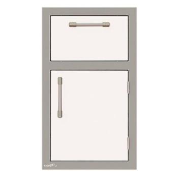 Alfresco Grills 17 Inch Stainless Steel Right Hinged Single Door and Single Drawer Combo with Soft Close Hardware Signal White Matte AXE DDR R SC SM9003350