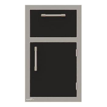 Alfresco Grills 17 Inch Stainless Steel Right Hinged Single Door and Single Drawer Combo with Soft Close Hardware Jet Black Matte AXE DDR R SC SM9005 350