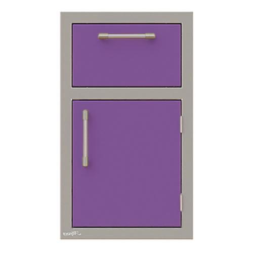 Alfresco Grills 17 Inch Stainless Steel Right Hinged Single Door  and  Single Drawer Combo with Soft Close Hardware   Blue Lilac