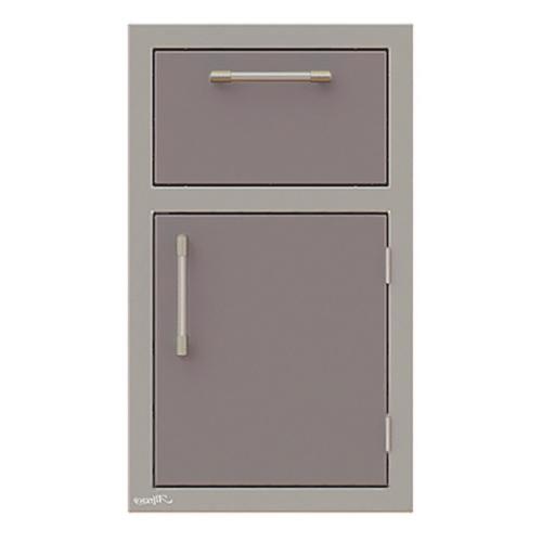 Alfresco Grills 17 Inch Stainless Steel Right Hinged Single Door  and  Single Drawer Combo with Soft Close Hardware   Signal Grey