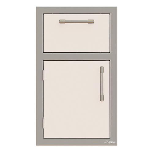 Alfresco Grills 17 Inch Stainless Steel Left Hinged Single Door  and  Paper Towel Holder Combo   Signal White Gloss