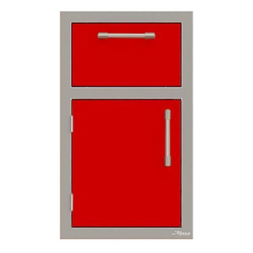 Alfresco Grills 17 Inch Stainless Steel Left Hinged Single Door  and  Paper Towel Holder Combo   Carmine Red