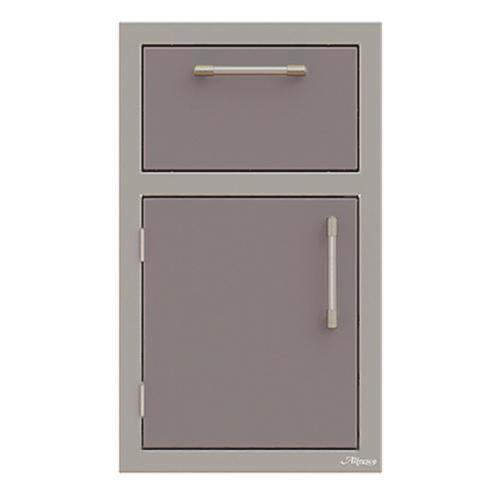 Alfresco Grills 17 Inch Stainless Steel Left Hinged Single Door  and  Paper Towel Holder Combo   Signal Grey