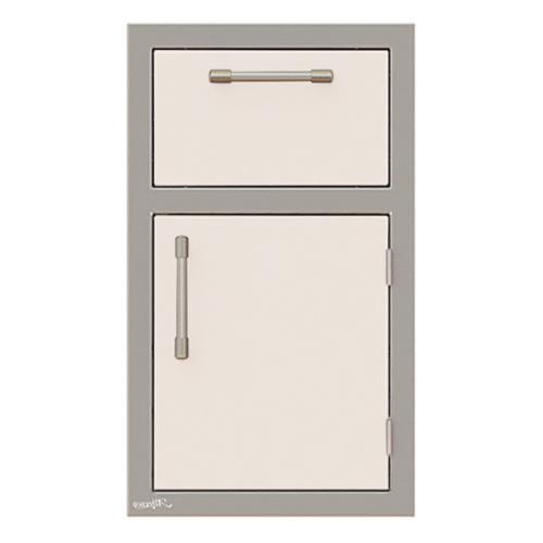 Alfresco Grills 17 Inch Stainless Steel Right Hinged Single Door  and  Paper Towel Holder Combo   Signal White Gloss