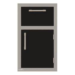 Alfresco Grills 17 Inch Stainless Steel Right Hinged Single Door and Paper Towel Holder Combo Jet Black Gloss AXE DTH R S9005250