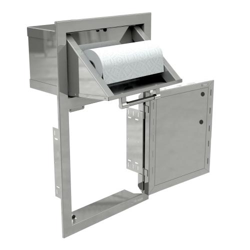 Alfresco Grills 17 Inch Stainless Steel Right Hinged Single Door  and  Paper Towel Holder Combo   Ultramarine Blue