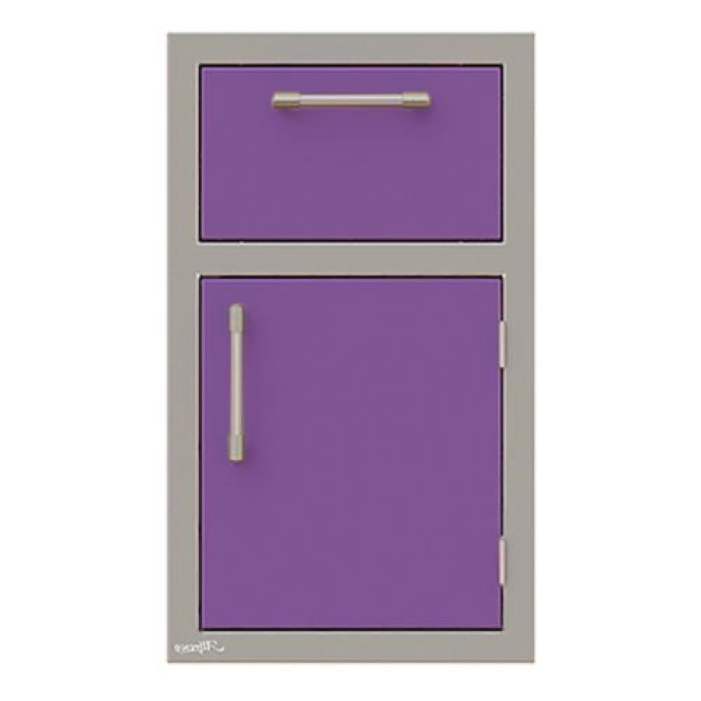 Alfresco Grills 17 Inch Stainless Steel Right Hinged Single Door  and  Paper Towel Holder Combo   Blue Lilac