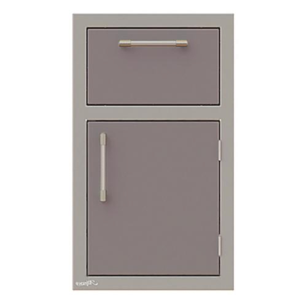 Alfresco Grills 17 Inch Stainless Steel Right Hinged Single Door  and  Paper Towel Holder Combo   Signal Grey