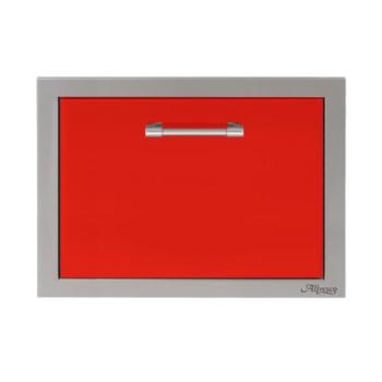 Alfresco Grills 26 Inch Built In Insulated Under Counter Ice Drawer and Bev Center 32 Lb Ice Capacity Carmine Red AXE ID S3002350