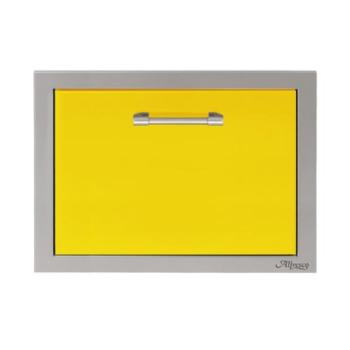 Alfresco Grills 26 Inch Built In Insulated Under Counter Ice Drawer and Bev Center 32 Lb Ice Capacity Traffic Yellow AXE ID S1023350