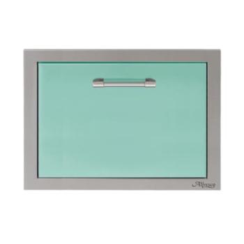 Alfresco Grills 26 Inch Built In Insulated Under Counter Ice Drawer and Bev Center 32 Lb Ice Capacity Light Green AXE ID S6027350