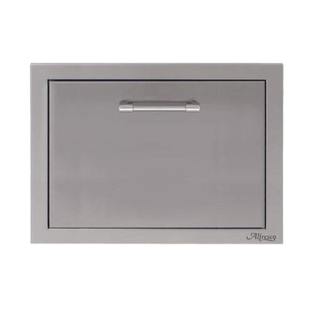 Alfresco Grills 26 Inch Built In Insulated Under Counter Ice Drawer and Bev Center   32 Lb