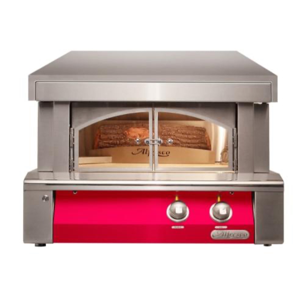Alfresco Grills 30 Inch Built In Propane Gas Outdoor Pizza Oven   Raspberry Red