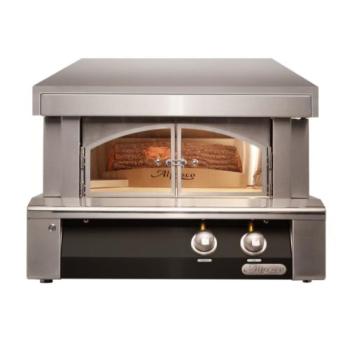 Alfresco Grills 30 Inch Built In Natural Gas Outdoor Pizza Oven Jet Black Matte AXE PZA BI NG SM9005350
