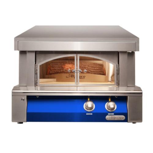 Alfresco Grills 30 Inch Built In Natural Gas Outdoor Pizza Oven   Ultramarine Blue