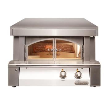 Alfresco Grills 30 Inch Countertop Natural Gas Outdoor Pizza Oven Signal White Matte AXE PZA NG SM9003 350