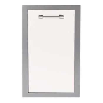 Alfresco Grills 15 Inch Roll Out Stainless Steel Trash Bin with Soft Close Hardware Signal White Matte AXE TC SC SM9003 350