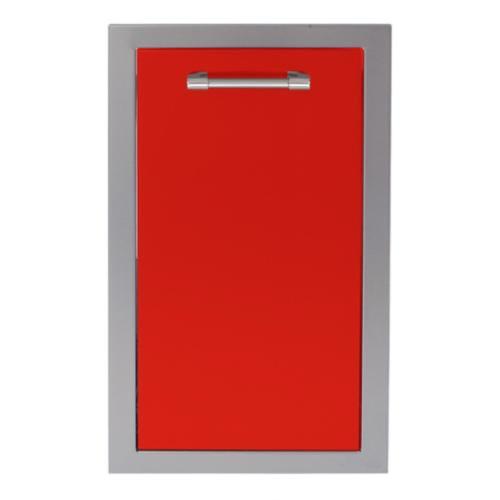 Alfresco Grills 15 Inch Roll Out Stainless Steel Trash Bin with Soft Close Hardware   Carmine Red