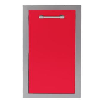 Alfresco Grills 15 Inch Roll Out Stainless Steel Trash Bin with Soft Close Hardware Raspberry Red AXE TC SC S3027350