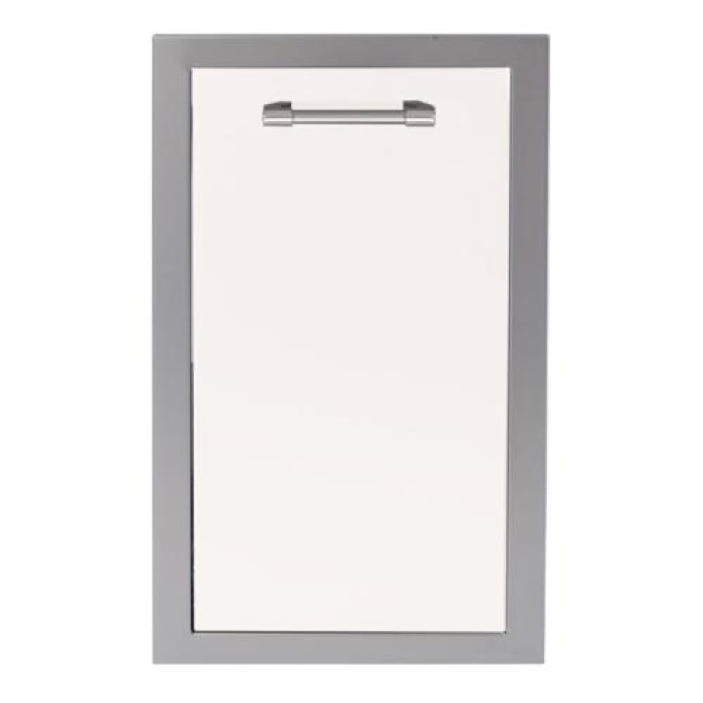 Alfresco Grills 20 Inch Roll Out Double Stainless Steel Trash and Recycling Bin with Soft Close Hardware   Signal White Matte