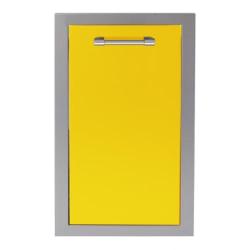 Alfresco Grills 20 Inch Roll Out Double Stainless Steel Trash and Recycling Bin with Soft Close Hardware Traffic Yellow AXE TC2D SC S1023250