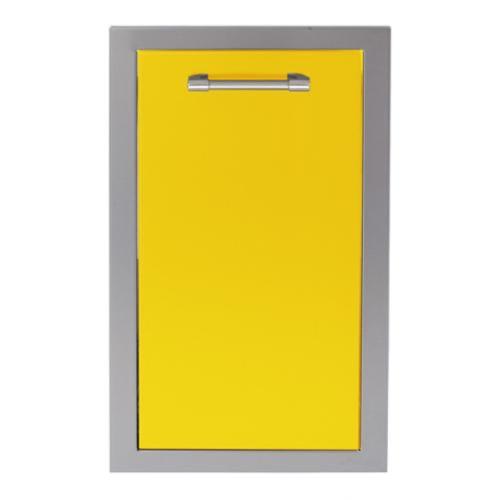 Alfresco Grills 20 Inch Roll Out Double Stainless Steel Trash and Recycling Bin with Soft Close Hardware   Traffic Yellow