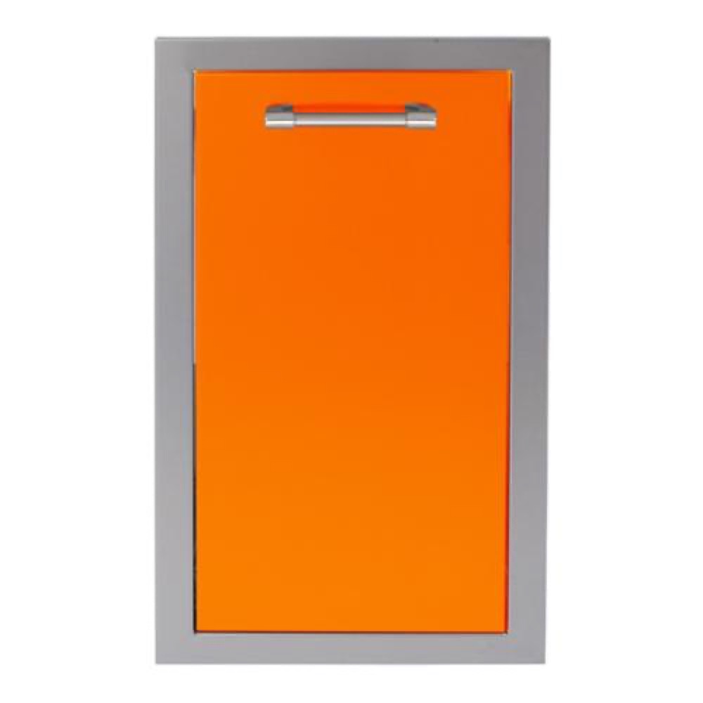 Alfresco Grills 20 Inch Roll Out Double Stainless Steel Trash and Recycling Bin with Soft Close Hardware   Luminous Orange