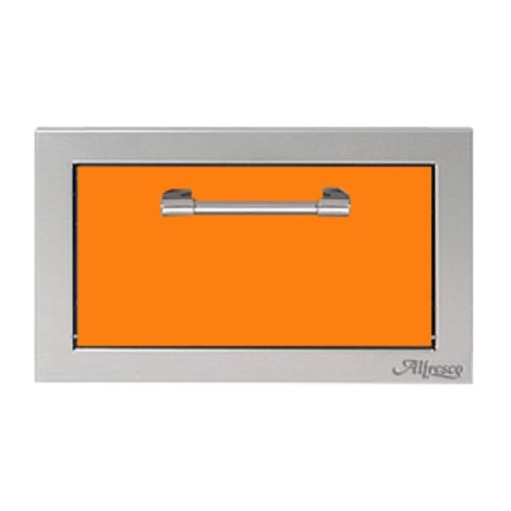 Alfresco Grills 17 Inch Tilt Out Stainless Steel Paper Towel Dispenser   Luminous Orange