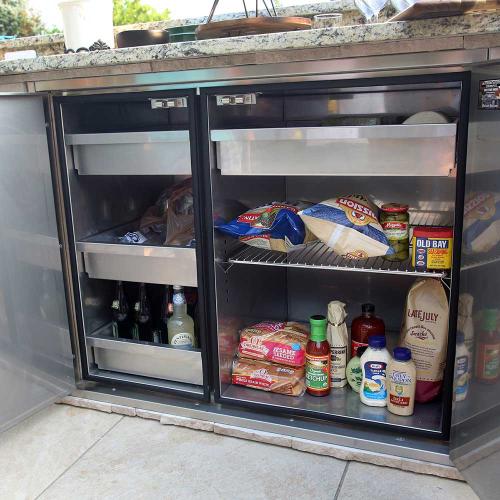 Alfresco Grills 30 x 33 Inch Stainless Steel Enclosed Water Resistant Dry Storage Pantry   Signal White Matte