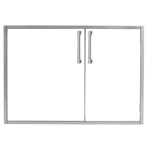 Alfresco Grills 30 x 33 Inch Stainless Steel Enclosed Water Resistant Dry Storage Pantry   Signal White Matte