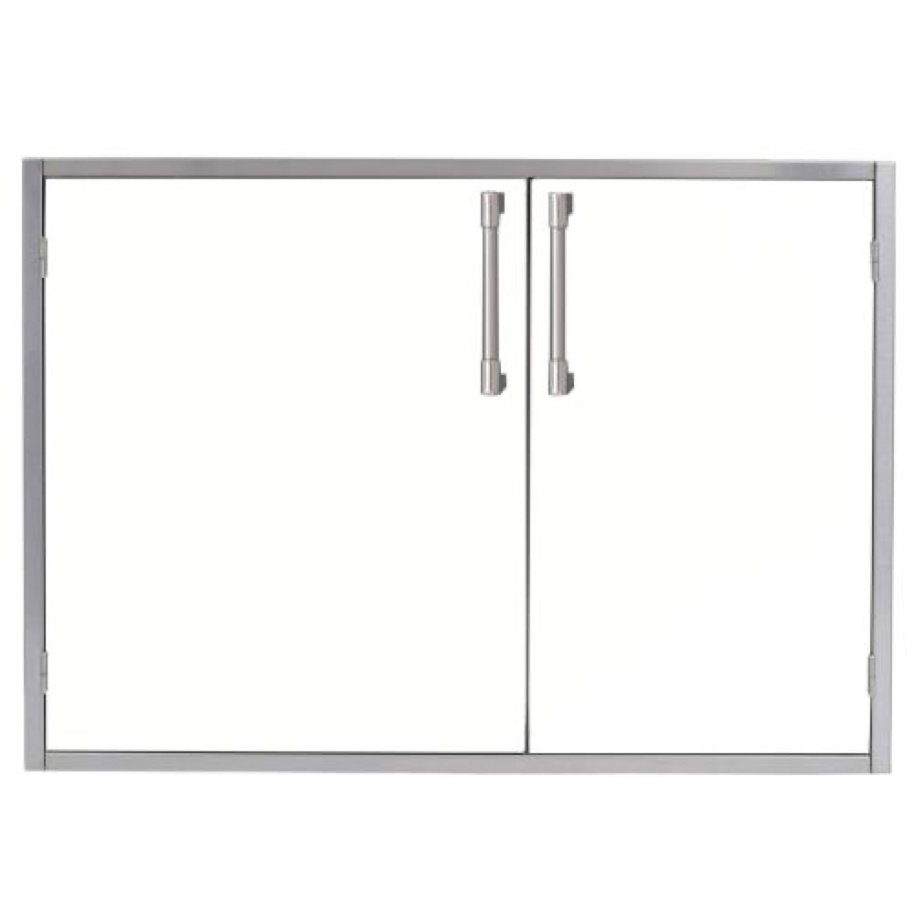 Alfresco Grills 30 x 33 Inch Stainless Steel Enclosed Water Resistant Dry Storage Pantry   Signal White Matte