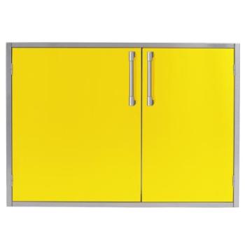 Alfresco Grills 30 x 33 Inch Stainless Steel Enclosed Water Resistant Dry Storage Pantry Traffic Yellow AXEDSP 30H S1023350