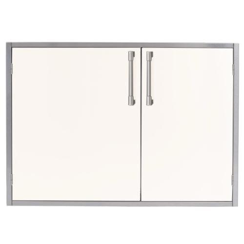 Alfresco Grills 30 x 21 Inch Stainless Steel Enclosed Water Resistant Dry Storage Pantry   Signal White Gloss