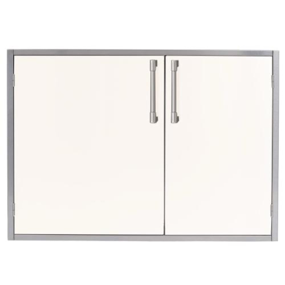Alfresco Grills 30 x 21 Inch Stainless Steel Enclosed Water Resistant Dry Storage Pantry   Signal White Gloss