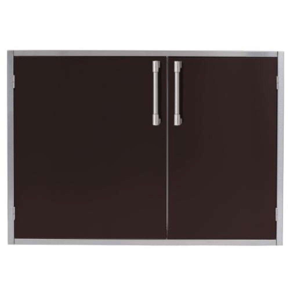 Alfresco Grills 30 x 21 Inch Stainless Steel Enclosed Water Resistant Dry Storage Pantry   Jet Black Matte