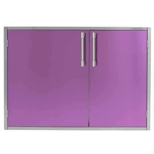 Alfresco Grills 30 x 21 Inch Stainless Steel Enclosed Water Resistant Dry Storage Pantry   Blue Lilac