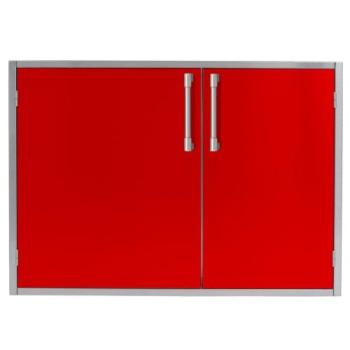 Alfresco Grills 30 x 21 Inch Stainless Steel Enclosed Water Resistant Dry Storage Pantry Carmine Red AXEDSP 30L S3002350