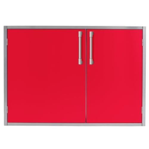 Alfresco Grills 30 x 21 Inch Stainless Steel Enclosed Water Resistant Dry Storage Pantry   Raspberry Red