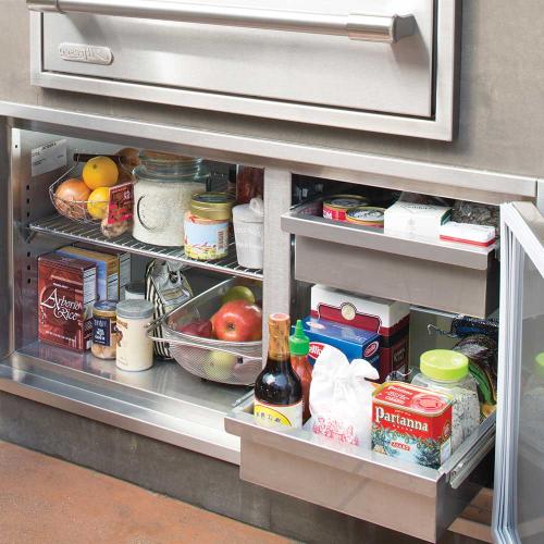 Alfresco Grills 36 x 21 Inch Stainless Steel Enclosed Water Resistant Dry Storage Pantry   Signal White Gloss