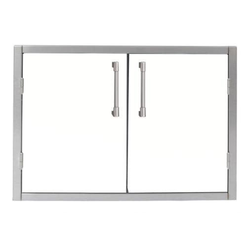 Alfresco Grills 36 x 21 Inch Stainless Steel Enclosed Water Resistant Dry Storage Pantry   Signal White Matte