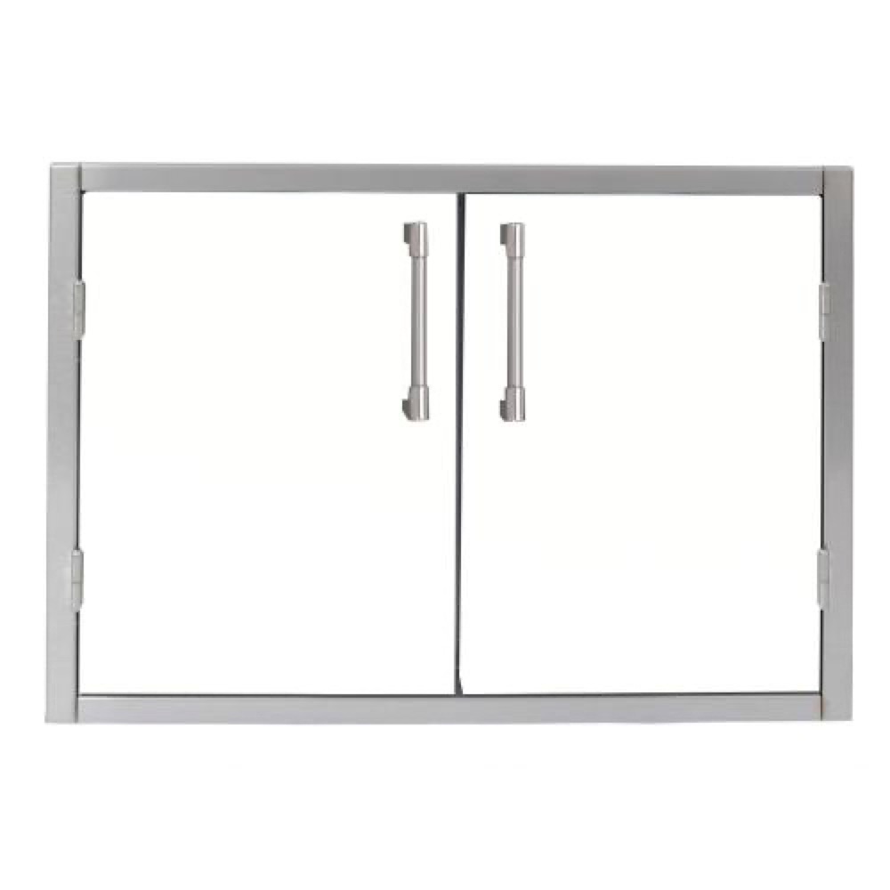 Alfresco Grills 36 x 21 Inch Stainless Steel Enclosed Water Resistant Dry Storage Pantry   Signal White Matte