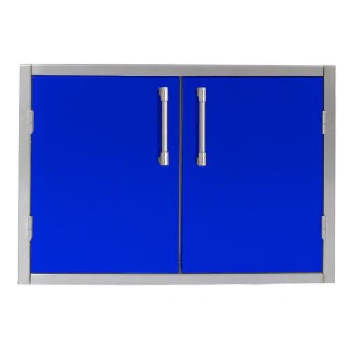 Alfresco Grills 36 x 21 Inch Stainless Steel Enclosed Water Resistant Dry Storage Pantry   Ultramarine Blue