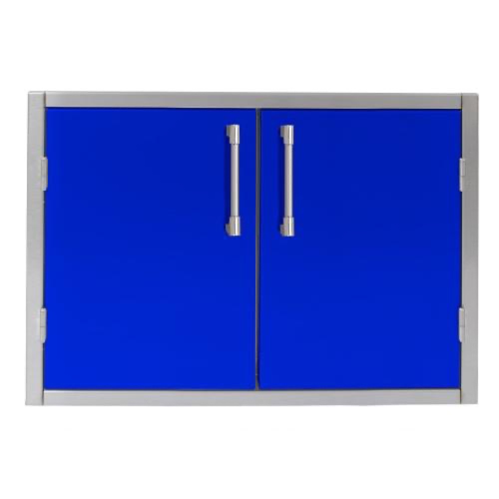Alfresco Grills 36 x 21 Inch Stainless Steel Enclosed Water Resistant Dry Storage Pantry   Ultramarine Blue