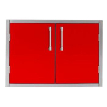 Alfresco Grills 36 x 21 Inch Stainless Steel Enclosed Water Resistant Dry Storage Pantry Carmine Red AXEDSP 36L S3002 350