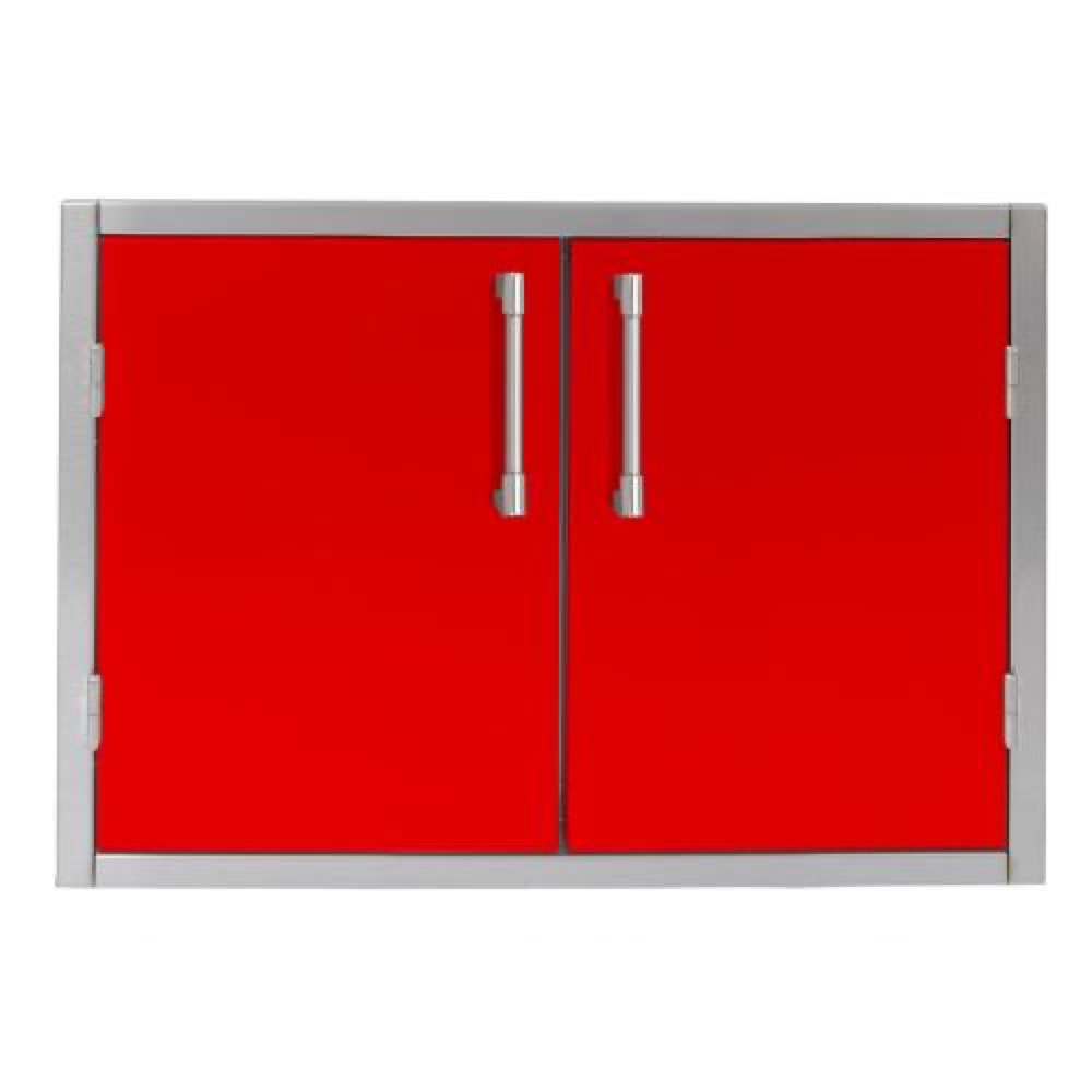 Alfresco Grills 36 x 21 Inch Stainless Steel Enclosed Water Resistant Dry Storage Pantry   Carmine Red