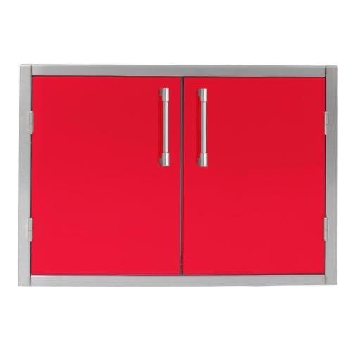 Alfresco Grills 36 x 21 Inch Stainless Steel Enclosed Water Resistant Dry Storage Pantry   Raspberry Red