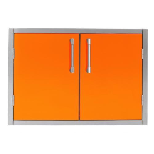 Alfresco Grills 36 x 21 Inch Stainless Steel Enclosed Water Resistant Dry Storage Pantry   Luminous Orange