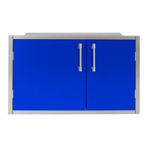 Alfresco Grills 42 x 33 Inch Stainless Steel Enclosed Water Resistant Dry Storage Pantry   Ultramarine Blue