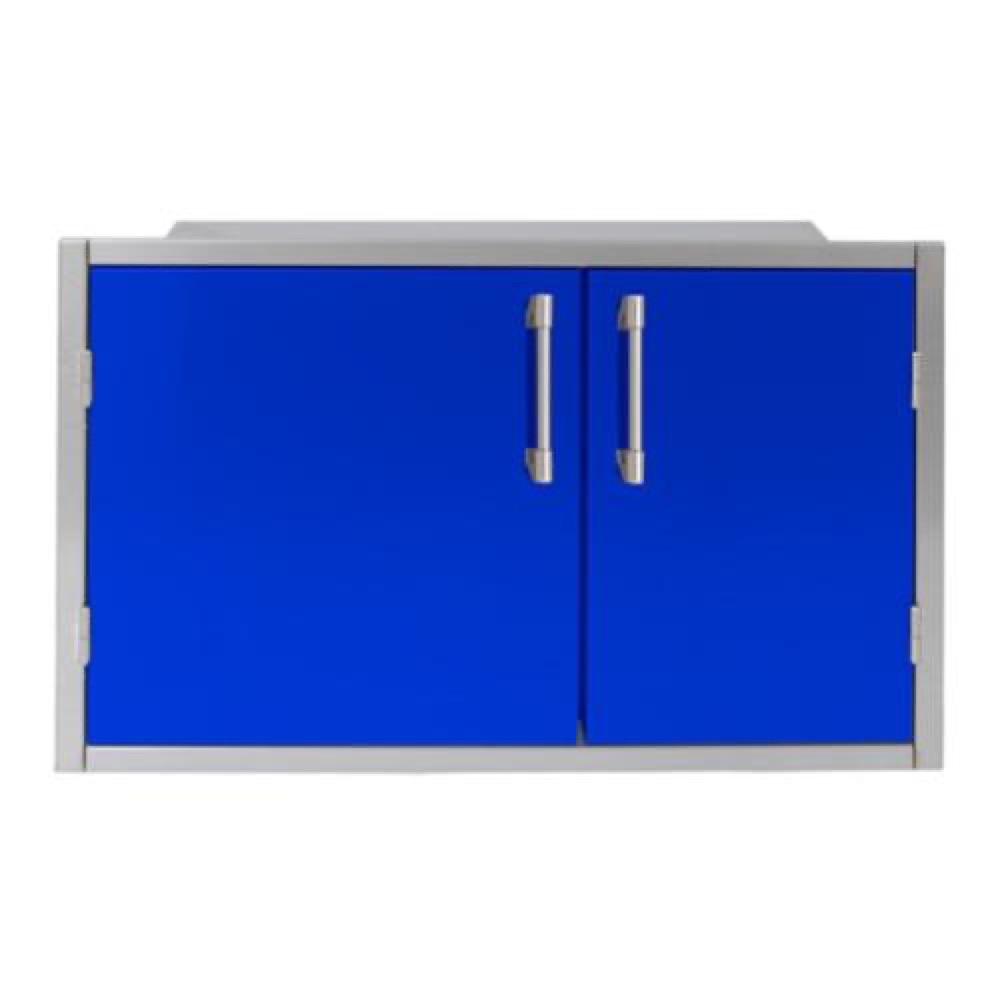Alfresco Grills 42 x 33 Inch Stainless Steel Enclosed Water Resistant Dry Storage Pantry   Ultramarine Blue